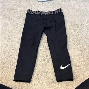 Nike Kids Black Leggings with White Swoosh